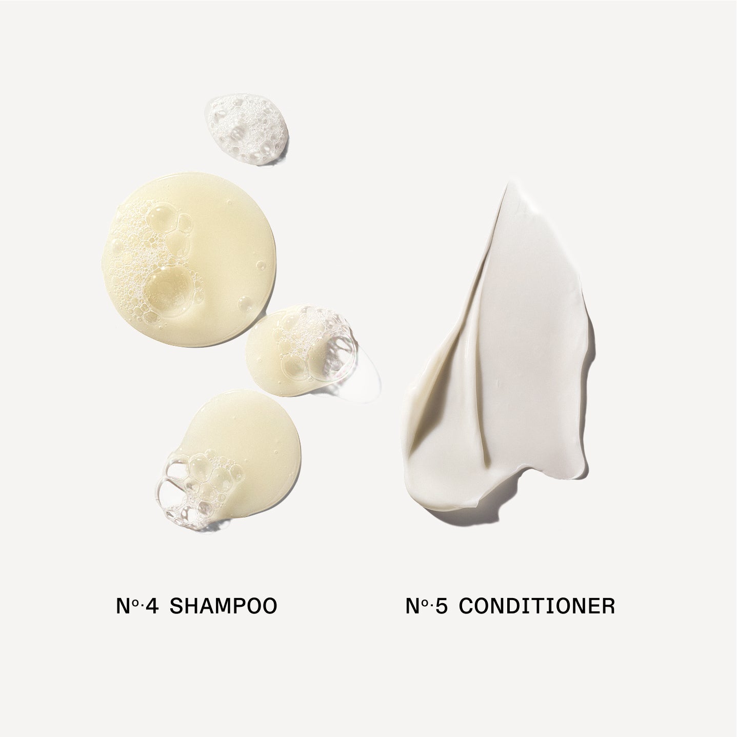 N°.4 Bond Maintenance Shampoo et N°.5 Bond Maintenance Conditioner échantillon de produit crémeux