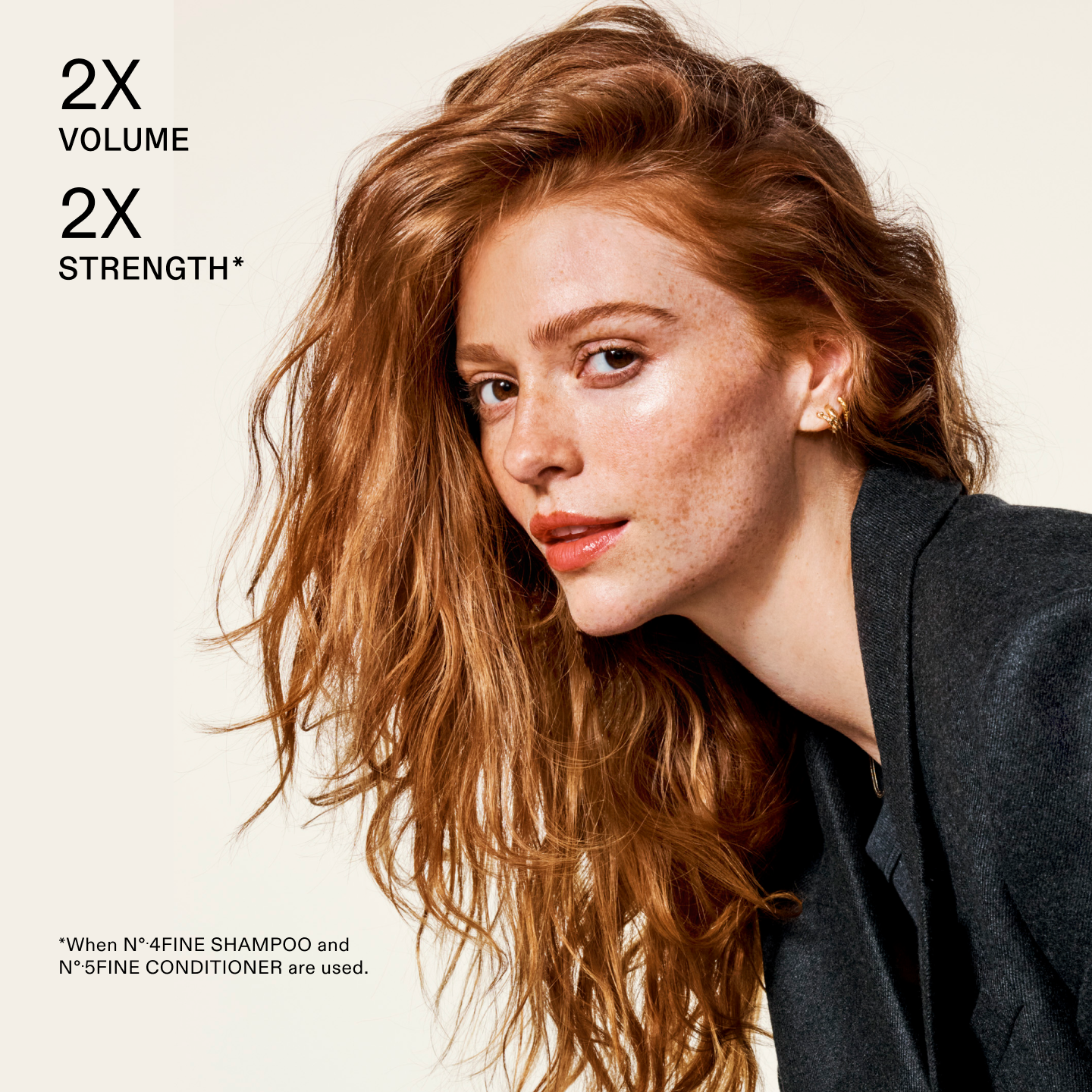 Double le volume. Double la puissance.*

*Lors de l'utilisation du N°.4FINE SHAMPOO et du N°.5FINE CONDITIONER.